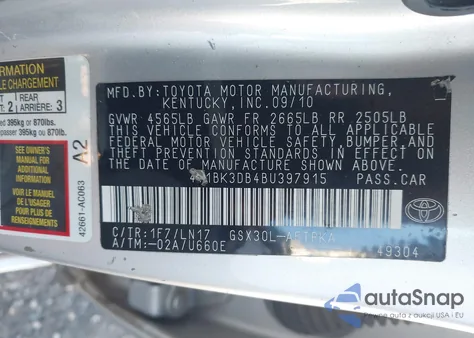 2011 Toyota Avalon Limited из США, поврежденный, VIN 4T1BK3DB4BU397915